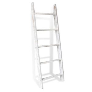 honest blanket ladder wooden decorative, rustic blanket ladder,farmhouse blanket holder rack, wall leaning ladders, ladder shelf stand,white