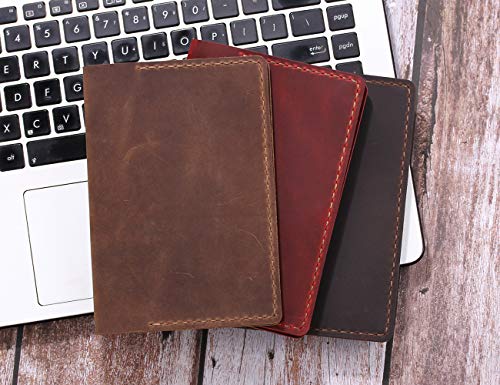 Leather Journal Cover for 3.5" x 5.5" Pocket Size Notebook With Pen Loop, Leather Cover Compatible with Rocketbook Notebook Mini Size - Brown