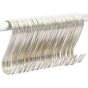 juvale metal s shaped hooks, stainless steel hangers bulk set (3.9 in, 50 pack)