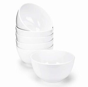 kx-ware melamine bowls set - 28oz 6inch 100% melamine cereal/soup/salad bowls, set of 6 white | shatter-proof and chip-resistant dishwasher safe, bpa free
