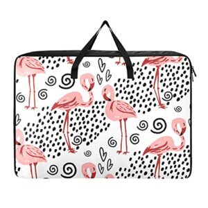 mchiver quilt storage bag clothing organizer - flamingo pattern under bed storage bins bedroom storage clear window & carry handles great for under bed storage