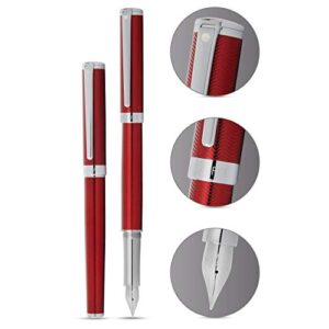 Sheaffer Intensity Engraved Red Lacquer w/Chrome Appointments and Medium Nib Fountain Pen (E0924553)