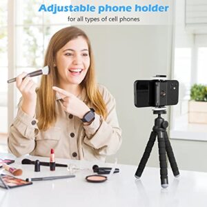 UBeesize Phone Tripod, Portable and Flexible Tripod with Wireless Remote and Clip, Cell Phone Tripod Stand for Video Recording