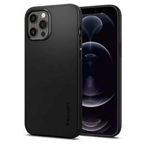 spigen thin fit designed for iphone 12 pro max case (2020) - black