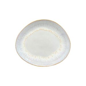 costa nova ceramic stoneware 11'' oval dinner plate - brisa collection, sal (white) | microwave & dishwasher safe dinnerware | food safe glazing | restaurant quality tableware
