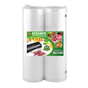 atsamfr 8x50 rolls 2 pack vacuum sealer food bags rolls with bpa free,heavy duty,great for vac storage or sous vide cooking