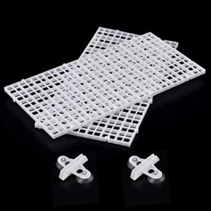 weaverbird 2pcs aquarium divider tray plastic grid divider tray egg crate for aquarium fish tank bottom isolation, white