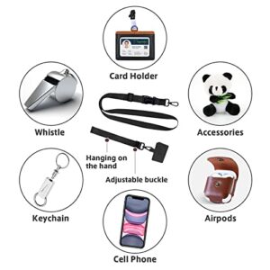 ROCONTRIP Universal Phone Lanyard with Durable Glittering Patch Cell Phone Lanyard with Phone Tether Phone Strap Compatible with All Smartphones(Pure black)