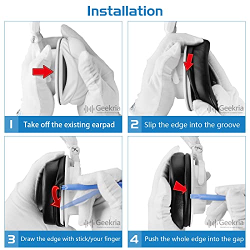 Geekria Sport Extra Thick Cooling-Gel Replacement Ear Pads for Audio-Technica ATH M50X, M50XBT, M50, M50xBT2, M40X, M30, M20, M10 Headphones Earpads, Headset Ear Cushion Repair Parts (Black)