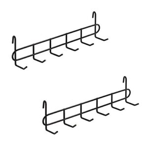 friade black grid hooks rack for wall grid panel,hanging hooks for wall grid storage and display，size 10.7”x 2.8”x1.8 ”，2 pack