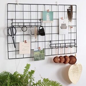 FRIADE Black Grid Hooks Rack for Wall Grid Panel,Hanging Hooks for Wall Grid Storage and Display，Size 10.7”x 2.8”x1.8 ”，2 Pack