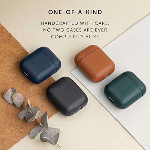 Native Union Leather Case for AirPods – Handcrafted Fully-Wrapped Genuine Italian Leather case – Support Wireless Chargers – Compatible with AirPods Gen 1 & Gen 2 (Black)