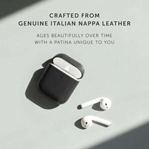 Native Union Leather Case for AirPods – Handcrafted Fully-Wrapped Genuine Italian Leather case – Support Wireless Chargers – Compatible with AirPods Gen 1 & Gen 2 (Black)