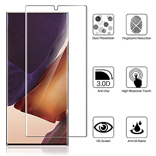 LK [4 Pack] 2 Pack Screen Protector for Samsung Galaxy Note 20 Ultra 5G 6.9-inch & 2 Pack Camera Lens Protector, Positioning Tool, Fingerprint Reader Support, Flexible TPU Film