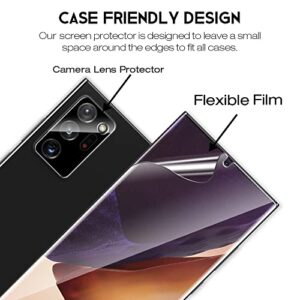 LK [4 Pack] 2 Pack Screen Protector for Samsung Galaxy Note 20 Ultra 5G 6.9-inch & 2 Pack Camera Lens Protector, Positioning Tool, Fingerprint Reader Support, Flexible TPU Film