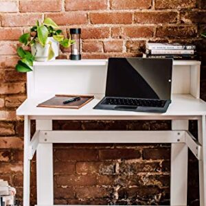 OneSpace Lennox Hutch Computer Desk, White