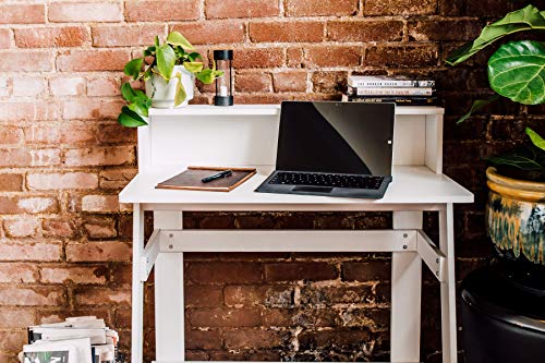 OneSpace Lennox Hutch Computer Desk, White