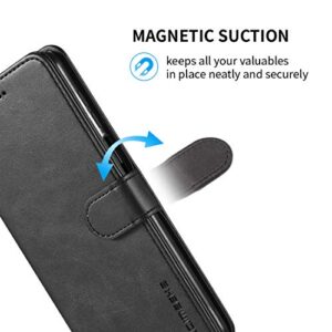 Redluckstar Redmi Note 9S Case, PU Leather Wallet Flip Cover [3 Card Slots 1 Money Pocket] [Magnetic Closure] [Stand] Shockproof Bumper Folio Phone Case for Xiaomi Redmi Note 9S (Black)