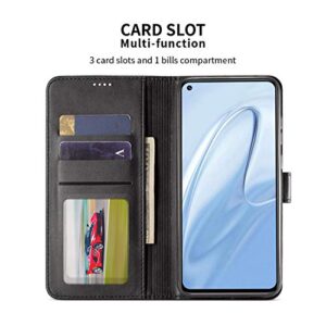 Redluckstar Redmi Note 9S Case, PU Leather Wallet Flip Cover [3 Card Slots 1 Money Pocket] [Magnetic Closure] [Stand] Shockproof Bumper Folio Phone Case for Xiaomi Redmi Note 9S (Black)