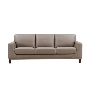 hydeline soma top grain leather sofa couch, 92", taupe