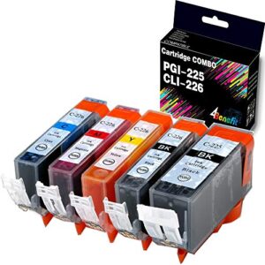 4benefit (set of 5) compatible pgi-225 cli-226 ink cartridge pgi225 cli226 (pgbk + black + cyan + magenta + yellow) used for pixma mg5220 mg6220 mg5320 mg6120 mx882 mg8220 mx895 mx882 inkjet printer