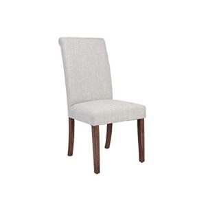 canglong classic upholstered accent single pack dining-chair side chair kitchen room chair, grey