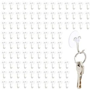 juvale mini clear suction cup hooks, 0.19 inches (30 mm, 100 pack)