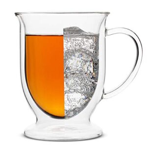 BTaT- Coffee Mug, Coffee Glass, Large, Set of 4 (16oz, 500ml), Double Wall Glass Coffee Cups, Tea Cups, Latte Cups, Glass Coffee Mug, Beer Glasses, Latte Mug, Clear Mugs, Glass Cups,Mother's Day Gift