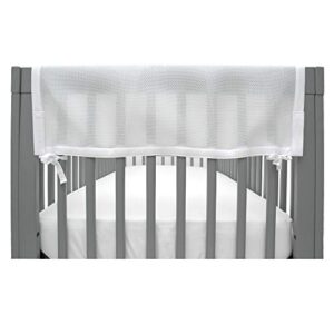 breathablebaby breathable mesh crib railguard teething cover — white — 27” short panels (2) — fits most full-size cribs (does not fit mini cribs) — use with coordinating long panel for extra coverage