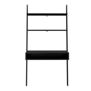 Manhattan Comfort Cooper Mid Century Modern Home and Office Ladder Desk Organizer, 36.61", Black