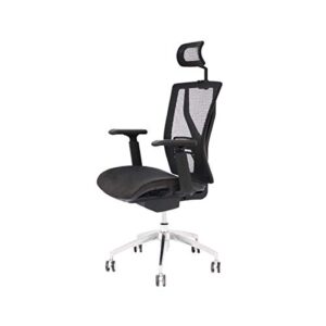canglong mesh office chair high back desk chair with 2d adjustable headrest and 3d armrest swivel computer task chair, bifma certification no 5.1, black