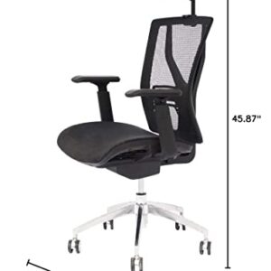 CangLong Mesh Office Chair High Back Desk Chair with 2D Adjustable Headrest and 3D Armrest Swivel Computer Task Chair, BIFMA Certification No 5.1, Black