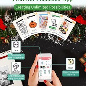 Phomemo Sticker Printer - M02 Mini Photo Printer, Bluetooth Portable Thermal Instant Sticker Maker, for iOS + Android, for Photo, Learning, Journal, Study Note, Christmas, Good Gift (Ice Cream Green)