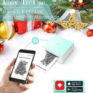 Phomemo Sticker Printer - M02 Mini Photo Printer, Bluetooth Portable Thermal Instant Sticker Maker, for iOS + Android, for Photo, Learning, Journal, Study Note, Christmas, Good Gift (Ice Cream Green)