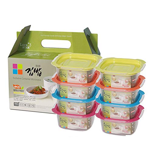 Lock Star Food Container 8 Set, Meal Prep Containers, Food Storage Containers, BPA Free Lunch Boxes, Microwave, Oven, Freezer Safe