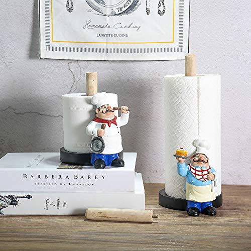 Kitchen Chef Decor Paper Towel Holder, Resin Crafts Display for Kitchen Cafe Western Restaurant Cake Shop Dessert Shop.
