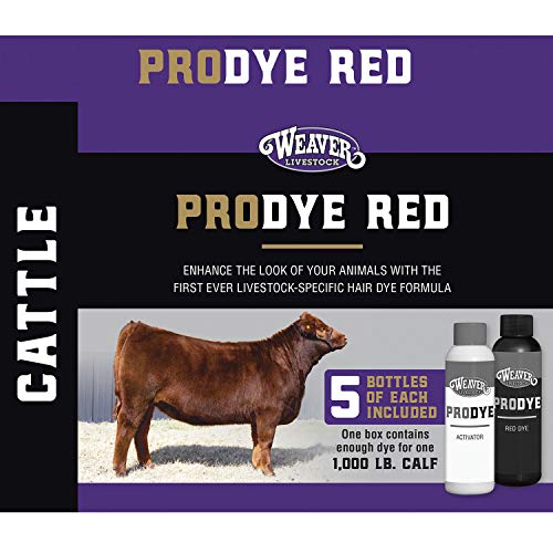 Weaver Leather ProDye Livestock Hair Dye - Red - for Cattle Goats and Sheep