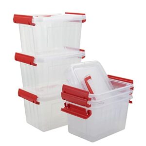 easymanie 6 pack 3 qt mini plastic storage box bin with handle