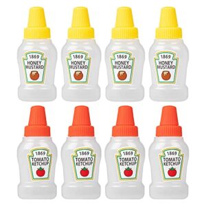 yasuoa mini container ketchup squeeze bottles for sauce condiment honey mustard portable for office bento box salad dressing bbq 8 pieces 25ml