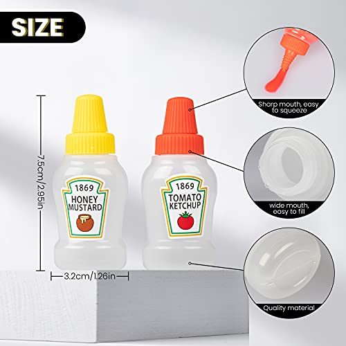 YASUOA Mini Container Ketchup Squeeze Bottles for Sauce Condiment Honey Mustard Portable for Office Bento Box Salad Dressing BBQ 8 Pieces 25ml