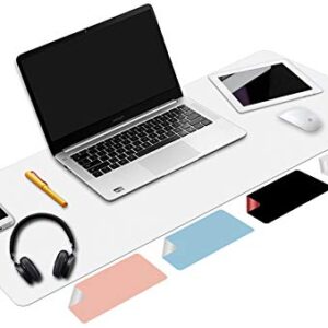 Desk Pad White, Laptop Desk Mat Waterproof Leather Desk Mat,Desk Organizers and Accessories(White, 31.5" x 15.7")