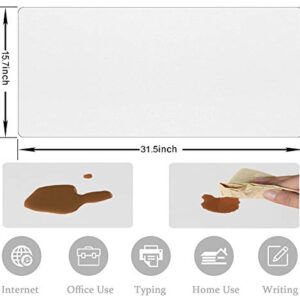 Desk Pad White, Laptop Desk Mat Waterproof Leather Desk Mat,Desk Organizers and Accessories(White, 31.5" x 15.7")