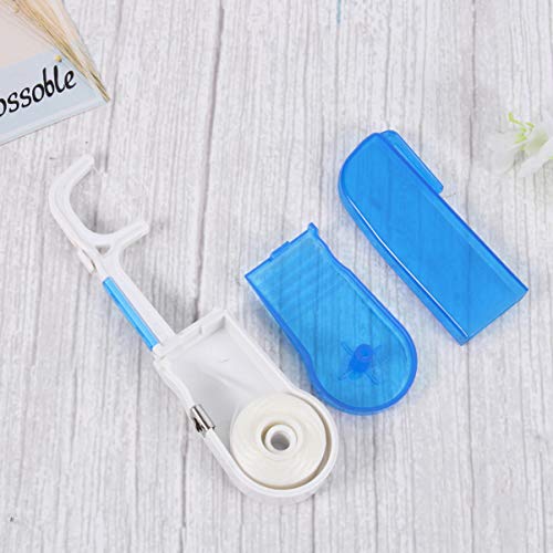 ARTIBETTER 2pcs Dental Floss Holder with 2pcs 30 Meters Dental Floss Dental Floss Replacement Rack for Oral Care (Blue)