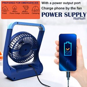 SLENPET 20000mAh Rechargeable Battery Operated Fan, Portable USB Port Power Supply, 200 Hours Working Time, Timer Off Quiet Desk Fan, 350°Rotation Table Fan for Bedroom, Office, Camping