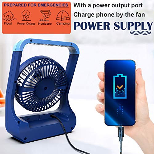 SLENPET 20000mAh Rechargeable Battery Operated Fan, Portable USB Port Power Supply, 200 Hours Working Time, Timer Off Quiet Desk Fan, 350°Rotation Table Fan for Bedroom, Office, Camping