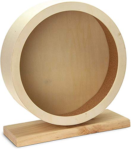 XINGFENSIFNE Hamster Exercise Wheel Silent Spinner with Disassemble Base, Wooden Running Wheel for Syrian Hamster, Dwarf Hamster,Mice,Guinea Pigs and Other Small Animals, 6 inch