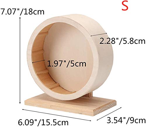 XINGFENSIFNE Hamster Exercise Wheel Silent Spinner with Disassemble Base, Wooden Running Wheel for Syrian Hamster, Dwarf Hamster,Mice,Guinea Pigs and Other Small Animals, 6 inch