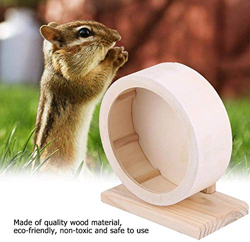 XINGFENSIFNE Hamster Exercise Wheel Silent Spinner with Disassemble Base, Wooden Running Wheel for Syrian Hamster, Dwarf Hamster,Mice,Guinea Pigs and Other Small Animals, 6 inch