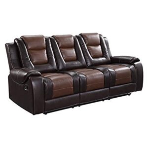 lexicon matteo double reclining sofa, two-tone brown