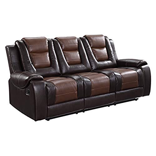 Lexicon Matteo Double Reclining Sofa, Two-Tone Brown